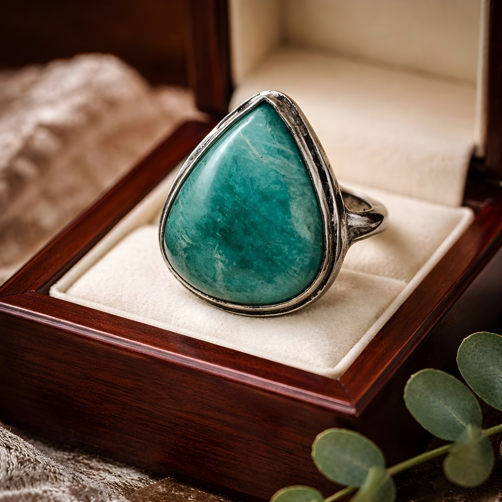 *NEW* 925 Silver Natural Amazonite Ring